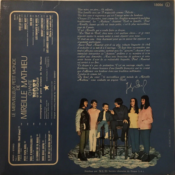 Mireille Mathieu - Le Merveilleux Petit Monde De Mireille Mathieu Chante Noël (LP, Album, Mono) - Image 2