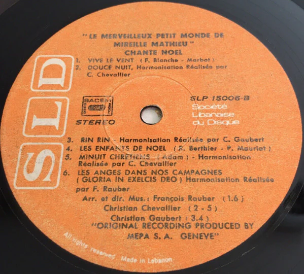Mireille Mathieu - Le Merveilleux Petit Monde De Mireille Mathieu Chante Noël (LP, Album, Mono) - Image 4