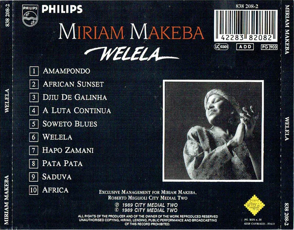 Miriam Makeba - Welela (CD, Album) - Image 2