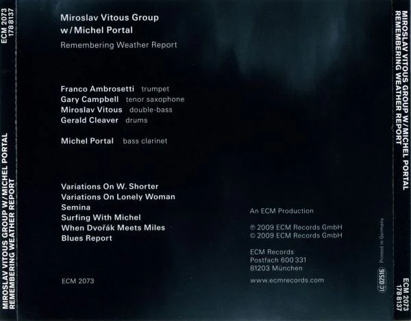 Miroslav Vitous Group W/ Michel Portal - Remembering Weather Report (CD, Album) - Image 3