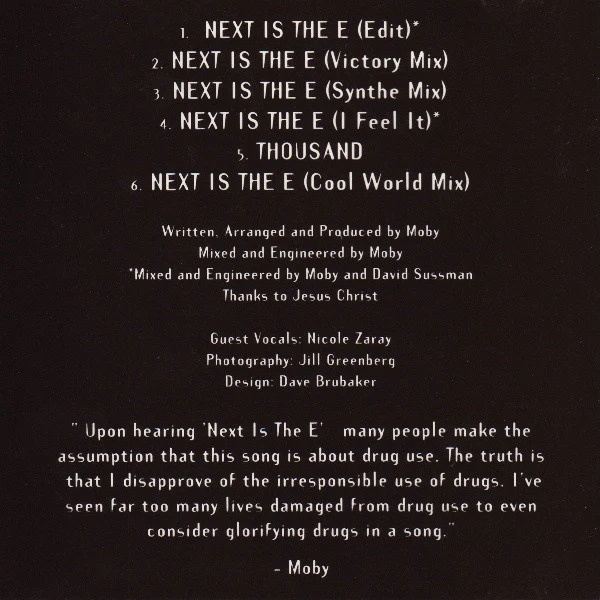 Moby - Next Is The E (CD, Single) - Image 2
