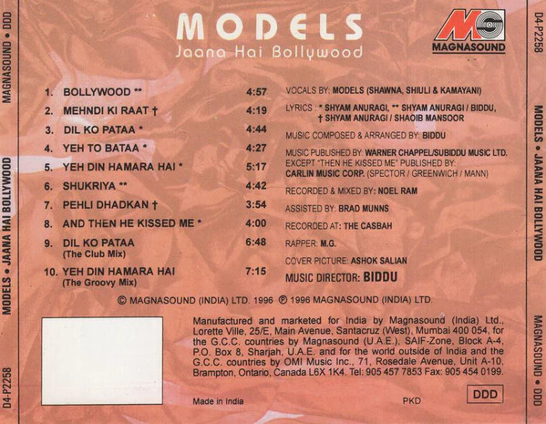 Models (6) - Jaana Hai Bollywood (CD, Album, Promo) - Image 2