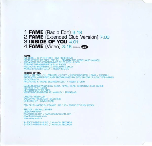 Models  - Fame (CD, Maxi, Enh) - Image 3