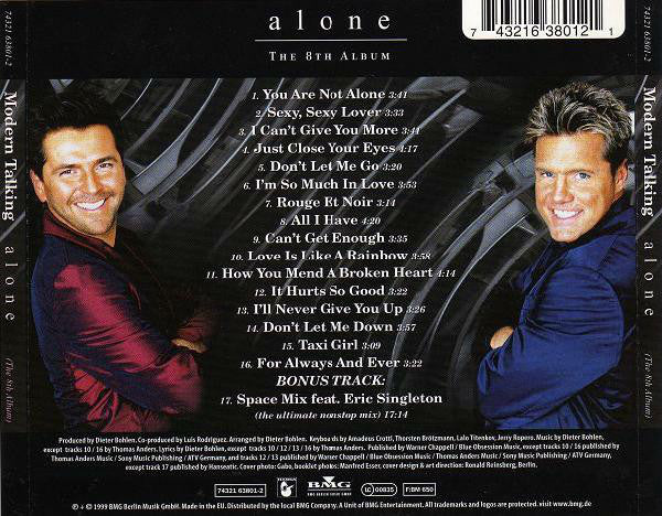 Modern Talking - Alone - The 8th Album (CD, Album) - Image 2