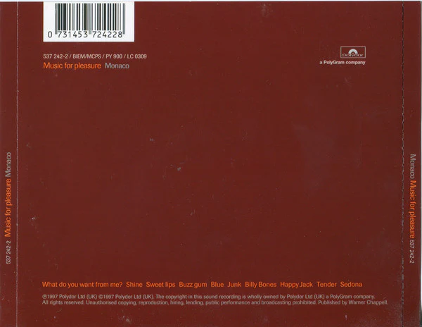 Monaco - Music For Pleasure (CD, Album) - Image 2