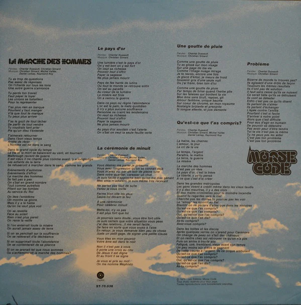 Morse Code - La Marche Des Hommes (LP, Album) - Image 5