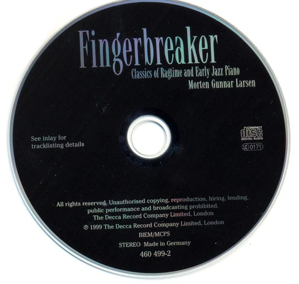 Morten Gunnar Larsen - Fingerbreaker: Classics Of Ragtime And Early Jazz Piano (CD, Album) - Image 4