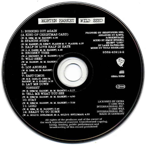 Morten Harket - Wild Seed (CD, Album, Glo) - Image 3