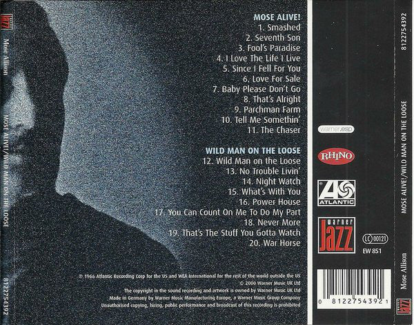 Mose Allison - Mose Alive! / Wild Man On The Loose  (CD, Comp) - Image 3