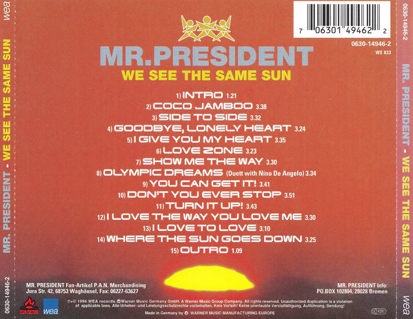 Mr. President - We See The Same Sun (CD, Album) - Image 3