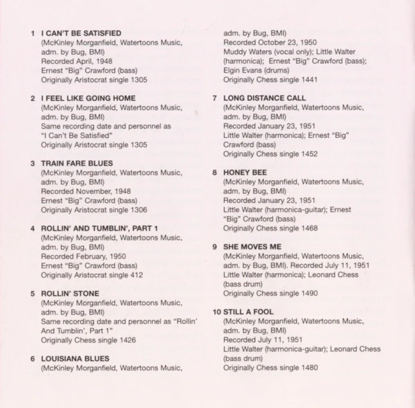 Muddy Waters - His Best 1947 To 1955 (CD, Comp, RE, RM) - Image 3