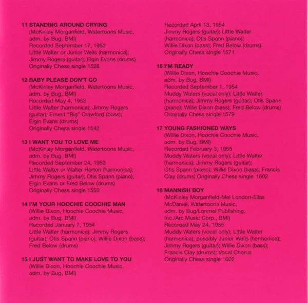 Muddy Waters - His Best 1947 To 1955 (CD, Comp, RE, RM) - Image 4