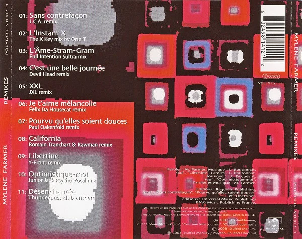 Mylene Farmer* - Remixes (CD, Album, RE) - Image 2