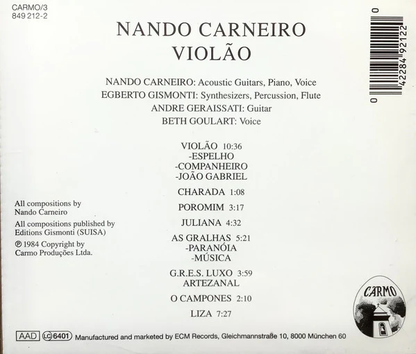 Nando Carneiro - Violão (CD, Album, RE) - Image 2