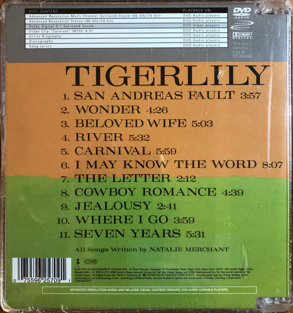 Natalie Merchant - Tigerlily (DVD-A, Album, Multichannel, NTSC) - Image 3