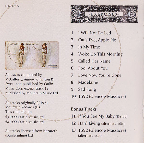 Nazareth  - Exercises (CD, Album, RE, RM) - Image 4