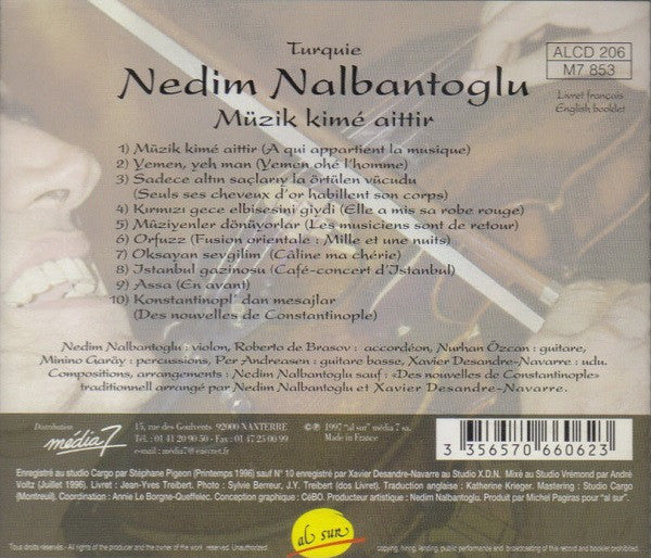 Nedim Nalbantoglu* - Müzik Kimé Aittir (CD, Album) - Image 2