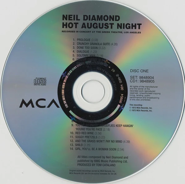 Neil Diamond - Hot August Night (2xCD, Album, RE) - Image 3