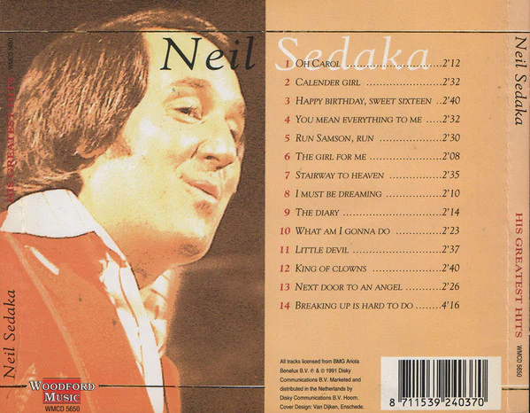 Neil Sedaka - Oh Carol (His Greatest Hits) (CD, Comp) - Image 2