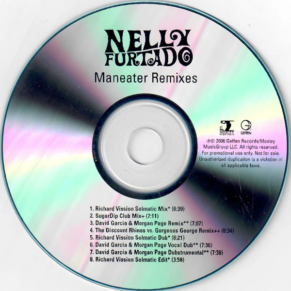 Nelly Furtado - Maneater (Remixes) (CDr, Single, Promo) - Image 2