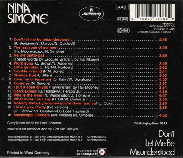 Nina Simone - Don't Let Me Be Misunderstood (CD, Comp, RE) - Image 3