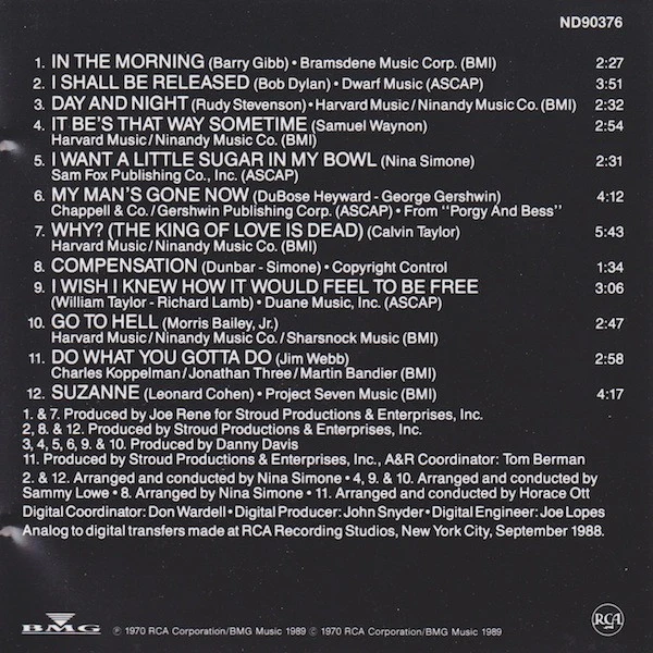 Nina Simone - The Best Of Nina Simone (CD, Comp, RE) - Image 2
