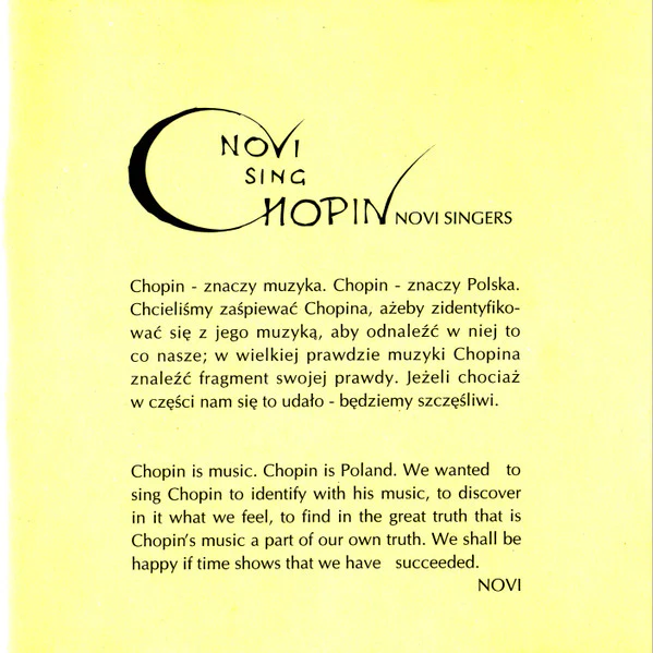 Novi Singers - Novi Sing Chopin (CD, Album) - Image 3