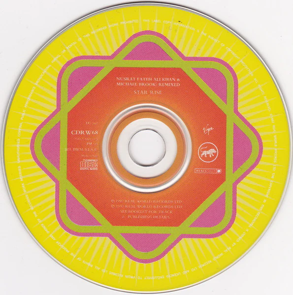 Nusrat Fateh Ali Khan & Michael Brook - Nusrat Fateh Ali Khan & Michael Brook: Remixed - Star Rise (CD, Album) - Image 3