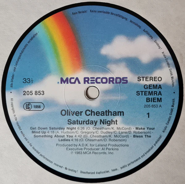 Oliver Cheatham - Saturday Night (LP, Album) - Image 2