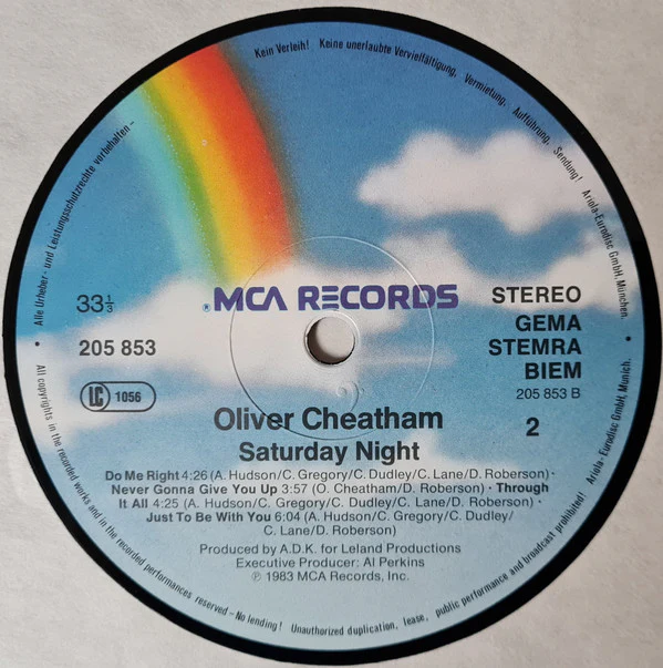 Oliver Cheatham - Saturday Night (LP, Album) - Image 3
