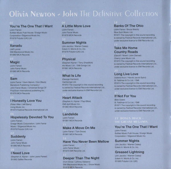Olivia Newton-John - The Definitive Collection (CD, Comp, RP) - Image 5