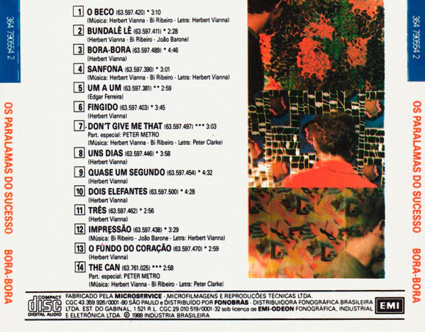 Os Paralamas Do Sucesso - Bora Bora (CD, Album) - Image 2