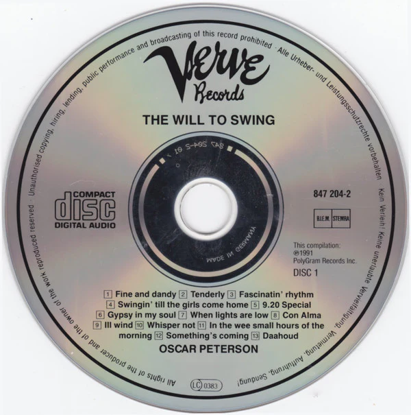 Oscar Peterson - The Will To Swing (2xCD, Comp) - Image 3