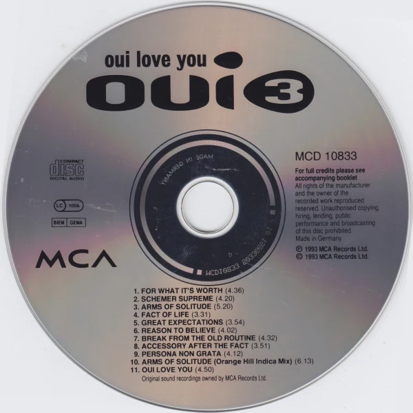 Oui 3 - Oui Love You (CD, Album) - Image 4