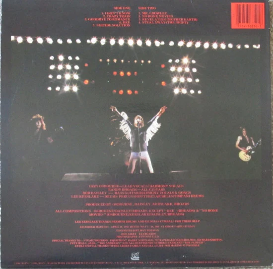 Ozzy Osbourne - Blizzard Of Ozz (LP, Album) - Image 2