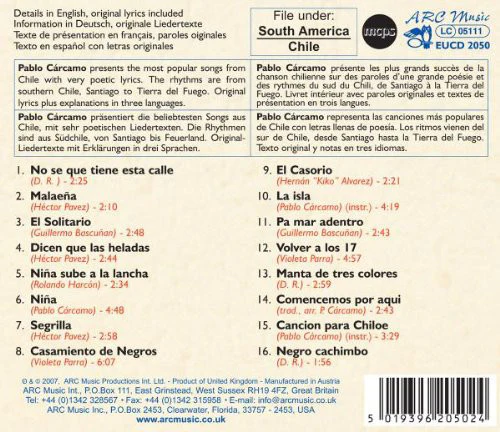 Pablo Cárcamo Featuring Alfredo Fernando - Best Of Chile (CD, Album) - Image 2