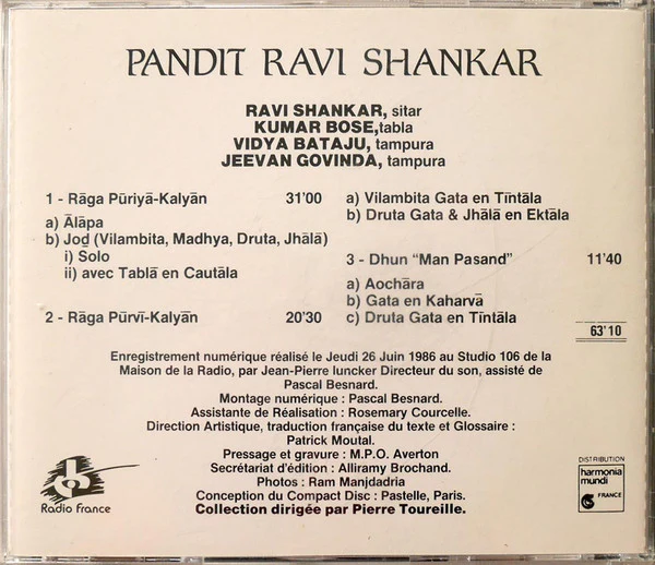 Pandit Ravi Shankar* - Pandit Ravi Shankar (CD, Album) - Image 2