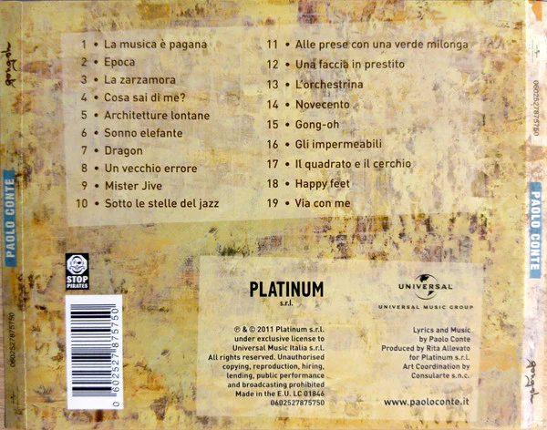 Paolo Conte - Gong-Oh (CD, Comp) - Image 2