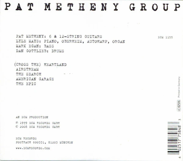 Pat Metheny Group - American Garage (CD, Album, RE, Gat) - Image 2