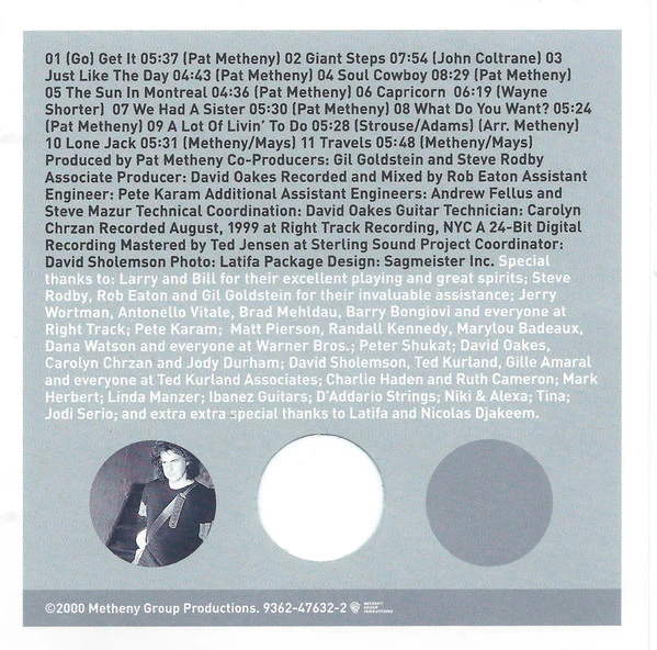 Pat Metheny - Trio 99→00 (CD, Album) - Image 2