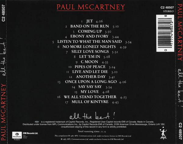 Paul McCartney - All The Best ! (CD, Comp, RP) - Image 2