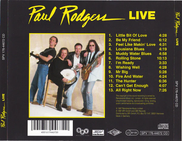 Paul Rodgers - Live - The Loreley Tapes (CD, Album) - Image 2