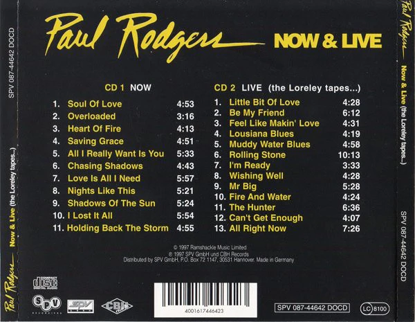 Paul Rodgers - Now & Live (The Loreley Tapes...) (CD, Album + CD, Album + Comp, Ltd, Num) - Image 3
