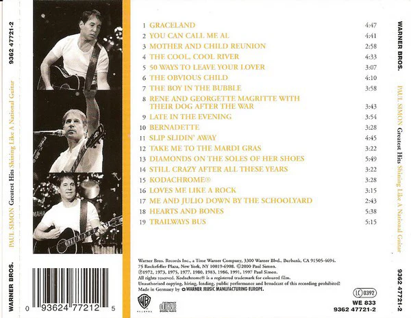 Paul Simon - Greatest Hits - Shining Like A National Guitar (CD, Comp, RM, RP) - Image 2