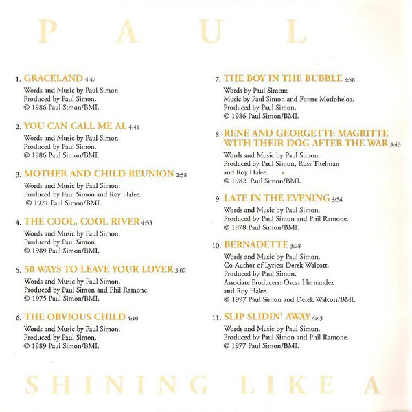 Paul Simon - Greatest Hits - Shining Like A National Guitar (CD, Comp, RM, RP) - Image 4