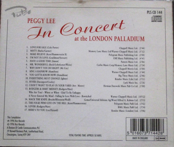 Peggy Lee - Fever! (The Best Of Peggy Lee) (CD, Album, Comp) - Image 2