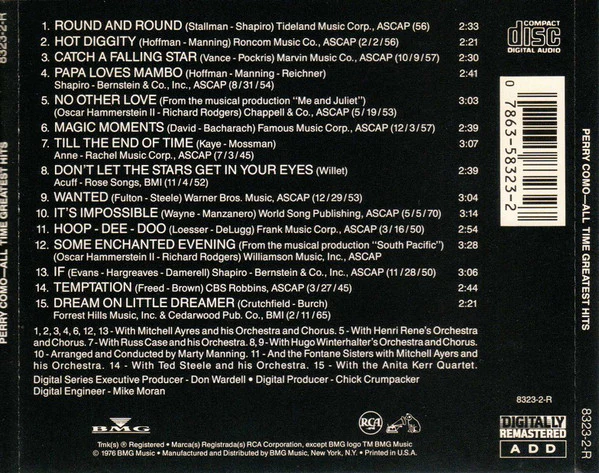 Perry Como - All Time Greatest Hits (CD, Comp) - Image 2