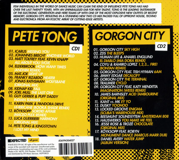 Pete Tong & Gorgon City - All Gone Miami 2015 (2xCD, Comp, Mixed) - Image 2