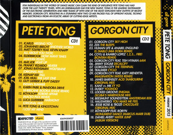 Pete Tong & Gorgon City - All Gone Miami 2015 (2xCD, Comp, Mixed) - Image 3