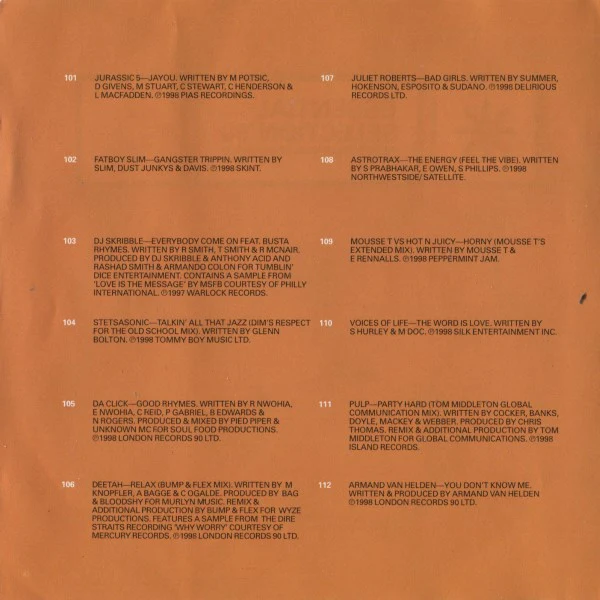Pete Tong / Paul Oakenfold - Essential Selection '98 (2xCD, Comp, Mixed) - Image 5